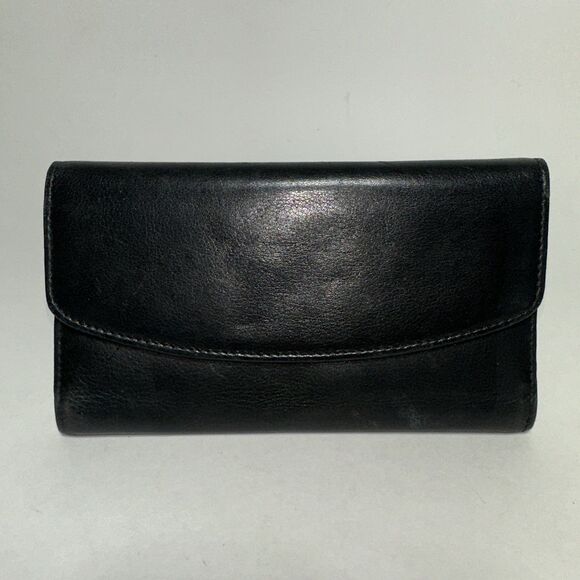 Lock Leather Wallet Black - Picture 1 of 5